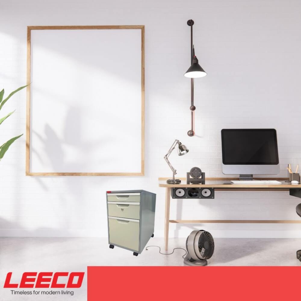 ตู้ลิ้นชักมีล้อ LEECO DK-2513 เทาสลับ